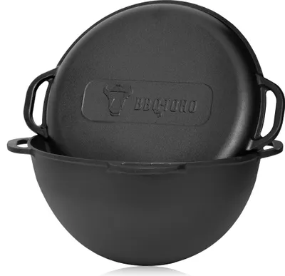 Produktbild von BBQ-Toro Kazan, Gusseisen Topf, 19 Liter, Grillwok preseasoned-bereits eingebrannt, Schmortopf