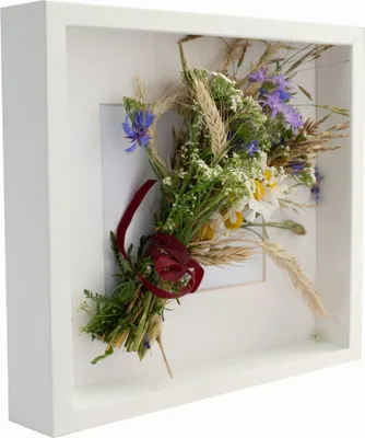 Produktbild von 3D-Fotorahmen, tiefe Box, 23 x 23 (25 x 25) cm, quadratisch, weiß