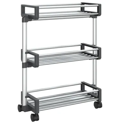 Image de vidaXL Chariot de rangement 59x20x75 cm Aluminium