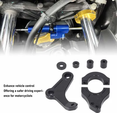 Produktbild von Motorrad-Lenkungsdämpfer-Stabilisatorhalterung, verstellbar, Aluminiumlegierung, leicht, für XMAX300 2017 bis 2014, Schwarz