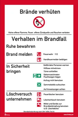Produktbild von Brandschutzordnung (Teil A) Verhalten im Brandfall Folie selbstklebend