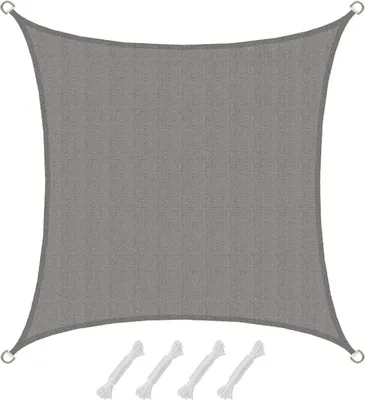 Produktbild von UV Sonnensegel 2x2 HDPE Quadratisch Sonnenschutz Überdachung Garten Balkon Grau