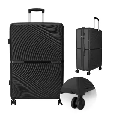 Image de Solier grande valise rigide XXL 105 L bagage en soute serrure TSA 8 roulettes