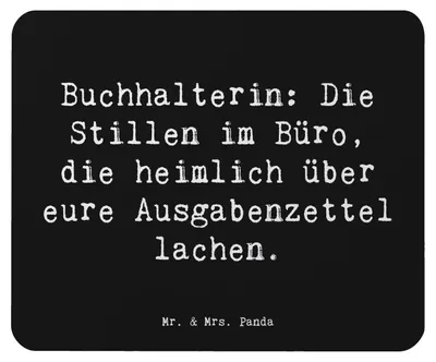 Produktbild von Mr. & Mrs. Panda Mousepad Spruch Buchhalterin Humor - Schwarz - Geschenk, laptop mauspad, Berufsleben, Geschenke für Berufstätige, Mouse Pad, pc, Beruf, computer