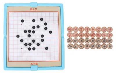 Produktbild von Multifunktionales Schachbrett, chinesisches Schach, Gobang 2-in-1-Brettspiel, Lernspielzeug für Kinder und Senioren