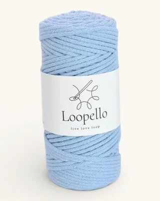 Image de Loopello, cordon en coton classique, 3 mm, 100 mètres – Bleu clair