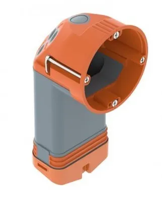 Produktbild von OBO 2003828 Hohlwand-Elektronikdose 74 luftdicht mit Elastomersack orange HE 74-L
