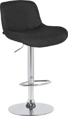 Produktbild von CLP Barhocker Solon Chrom höhenverstellbar und drehbar mit Rückenlehne schwarz Material Stoff