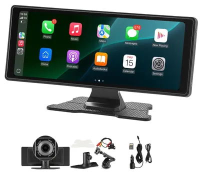 Immagine prodotto di Autoradio senza fili VEVOR (254 mm) Radio HD con touchscreen con Apple CarPlay e Android Auto, schermo CarPlay con telecamera anteriore e posteriore Controllo vocale Mirror Link Navigazione GPS Bluetooth