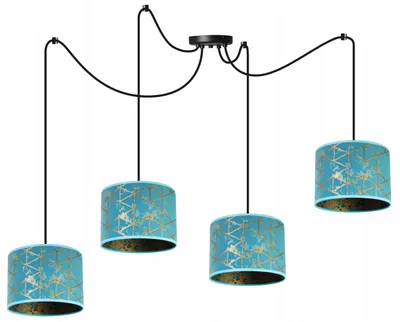 Produktbild von Spinnen Pendelleuchte Gold – Moderne Hängelampe mit Lampenschirm Deckenleuchte Design
