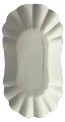 Produktbild von 250 Pappschalen oval FF 17,5x10,5x3 cm weiß – Pommesschalen mit Fettbarriere