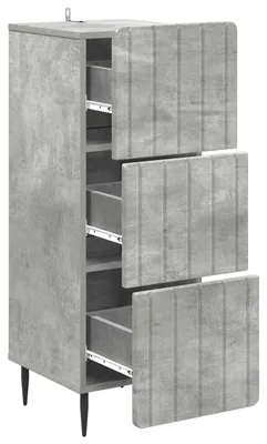 Produktbild von vidaXL Schubladenschrank Betongrau 33 x 34,5 x 92 cm Holzwerkstoff