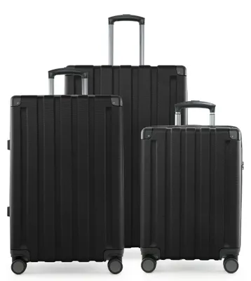 Obrázok produktu pre HAUPTSTADTKOFFER Q-Damm - sada kufrov 3-dielna, sada batožiny (S+M+L) pevná škrupina robustná, 4 kolieska rozšírenie, kabínový vozík + batožina, TSA, čierna