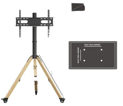 Obrázek produktu pro Stojan na televizor, výškově nastavitelný, určený pro obrazovky o velikosti 40"-75", černý