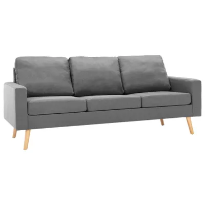 Produktbild von vidaXL 3-Sitzer-Sofa Hellgrau Stoff