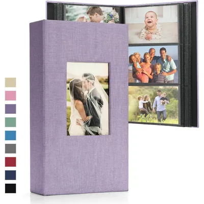 Produktbild von Einsteckalbum für 408 Fotos 10x15 cm Leinenbindung Lila Personalisierbar