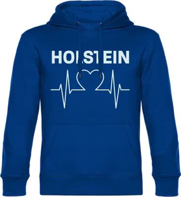Produktbild von multifanshop Kapuzen Sweatshirt - Holstein - Herzschlag, blau, Größe M