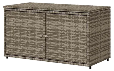 Produktbild von Gartenschrank Grau 110x55x60,5 cm Poly Rattan Schließfächer