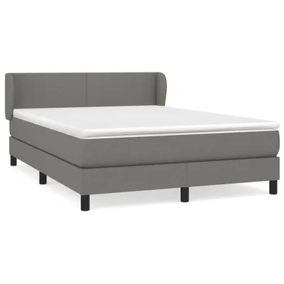 Image de Sommier à lattes de lit avec matelas Gris foncé 140x200cm Tissu