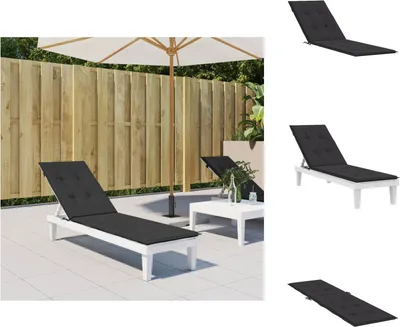 Immagine prodotto di vidaXL Cuscino per sedia a sdraio nero (75+105)x50x3 cm - Cuscino per seduta