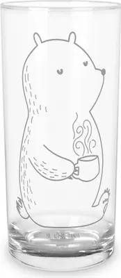 Produktbild von Mr. & Mrs. Panda Glas Bär Kaffee 200 ml - Transparent - Geschenk, Wasserbecher, Cocktailglas, Morgenroutine, Coffee, Bären, Wasserglas, Longdrinkglas, Guten Morgen, Teddy