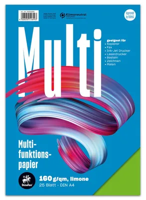 Produktbild von Staufen Multifunktionspapier 25 Blatt 160g/m² limone DIN A4