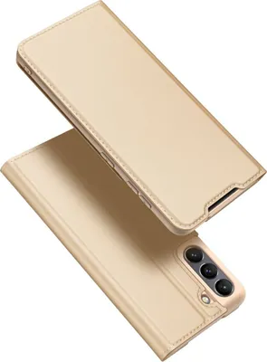 Produktbild von Buch Tasche "Dux Ducis" kompatibel mit Samsung Galaxy S21 FE Handy Hülle Etui Brieftasche Schutzhülle mit Standfunktion, Kartenfach Gold