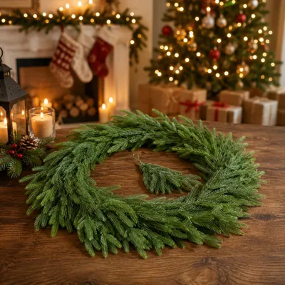 Produktbild von Vigevee Weihnachtsgirlande 2,75 m, naturgetreu, für innen und außen, KI-generiertes Bild