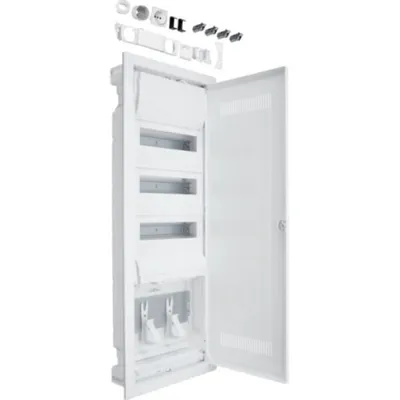 Obrázok produktu pre HAGER VU603WWH s elektrickou zásuvkou a plastovými dvierkami (VU603WWH)