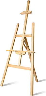 Obrázok produktu pre Drevo stojan na maľovanie - Podstavec na kreslenie - Kreatívne prezentovanie - Nastaviteľná výška - 120 cm - Drevená farba