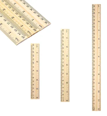 Produktbild von Set mit 3 Holzlinealen, 15 cm, 20 cm und 30 cm