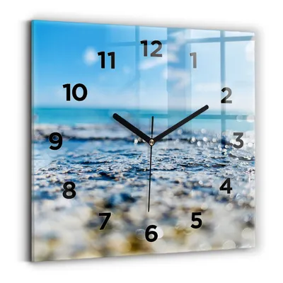 Produktbild von Wallfluent Wanduhr – Stilles Quarzuhrwerk - Uhr Dekoration Wohnzimmer Schlafzimmer Küche - Zifferblatt - schwarze Zeiger - 30x30 cm - Wasserfotografie