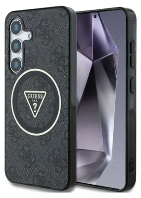 Immagine prodotto di Etui Guess 4G Glitter Triangle Buttons Magsafe Do Samsung Galaxy S25+ Czarny