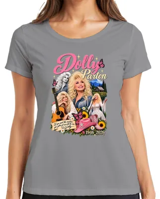 Produktbild von Dolly Parton Country Legende Sängerin 1946 2026 Rainbow Nashville Damen T-Shirt, Grau, M