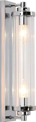 Image de Applique murale Lorenzo argentée et transparente, 2xE14x40W, verre, dimensions : 42x8x8 cm, IP20, Light Prestige