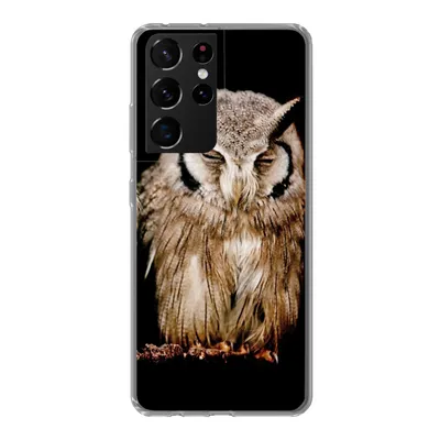 Produktbild von MuchoWow® Handyhülle Schutzhülle Hülle für Samsung Galaxy S21 Ultra Eule - Vogel - Schwarz Silikon Softcase Handy Hülle - Mobiltelefon