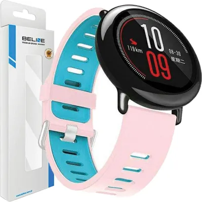 Produktbild von Beline Uhrenarmband 20Mm Zweifarbiges Silikon Rosa/Blau Box