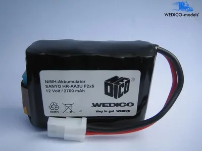 Image de Batterie rechargeable Wedico NIMH 12 V 2100 mAh pour tous les tracteurs + modèles CAT