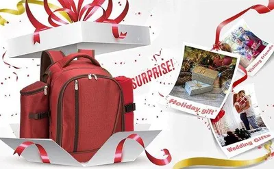 Produktbild von Picknickrucksack für 4 Personen mit Kühlfach und vollständigem Geschirrset - Grau