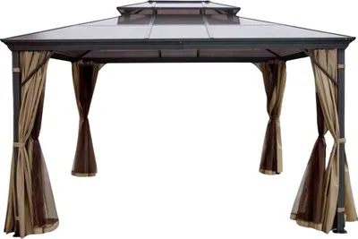 Produktbild von Bolt Edge Pavillon – Aluminium Hardtop Pergola – Gartenpavillon – Partyzelt – 3x3,6m – Mit Moskitonetz
