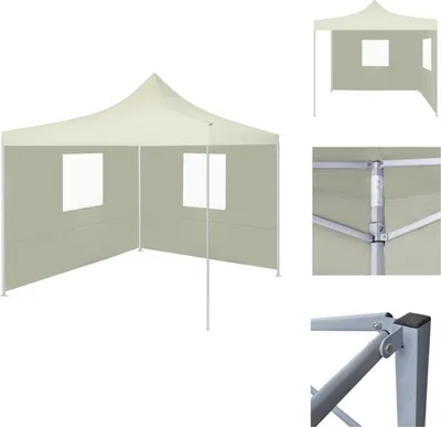Image de vidaXL Tente pliante à 2 parois 3 x 3 m Blanc crème - Pavillons & Tentes de réception
