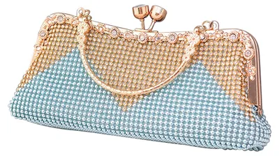 Immagine prodotto di CORIOS Pochette da donna, decorata con strass, ideale per le serate. Borsa a mano con strass, stile diamante, da portare a tracolla