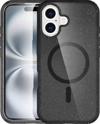 Zdjęcie produktu dla imoshion Sparkle Backcover z MagSafe dla Apple iPhone 16 - Glitter Black