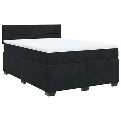 Produktbild von vidaXL Boxspringbett mit Matratze Schwarz 160x200 cm Samt