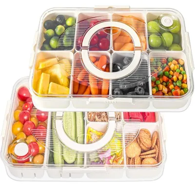 Immagine prodotto di Contenitori per alimenti - Set da 2 - Polipropilene (PP) - A prova di perdite - Riutilizzabili - Ideali per snack, frutta e salse