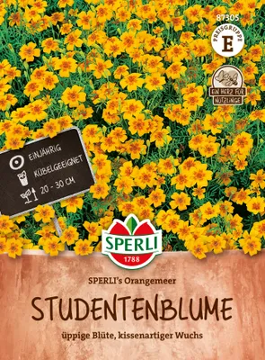 Produktbild von SPERLI Studentenblumensamen Orangemeer Tagetes tenuifolia 80 Pflanzen