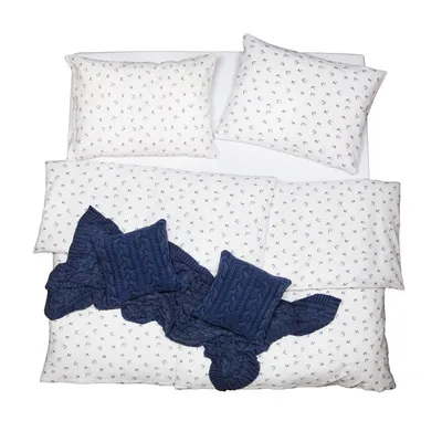 Produktbild von SCANquilt povlečení KREP vlaštovky bílošedá 100% bavlna 140 x 200/70 x 90 cm