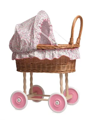 Produktbild von Egmont Toys Puppenwagen Schilfrohr 44x27x58 cm mit geblümtem Verdeck