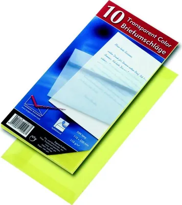 Produktbild von 100 Briefumschläge Din lang transparent gelb