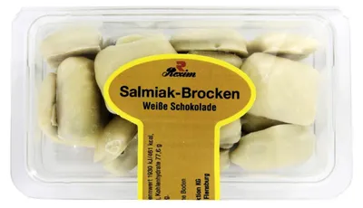 Produktbild von Rexim Salmiak Brocken Weiße Schokolade 125g
